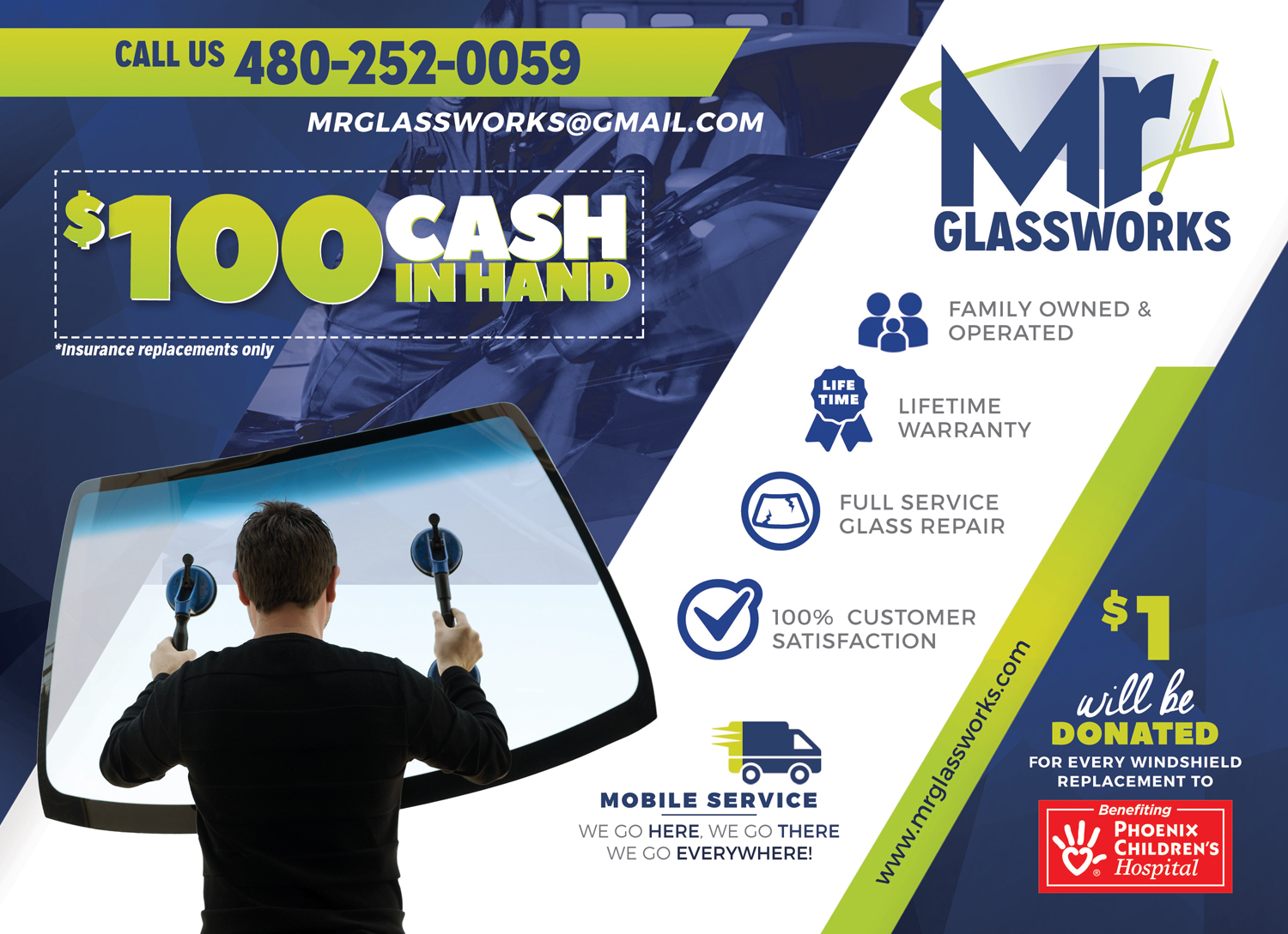 Mr. Glassworks Windshield Replacement $100 Cash Back